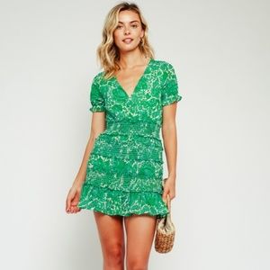 Green Paisley Smocked Dress